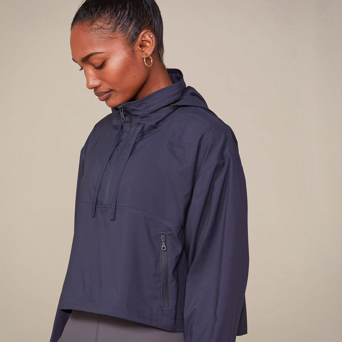 Moss Huddle Half-Zip Windbreaker — Girlfriend Collective