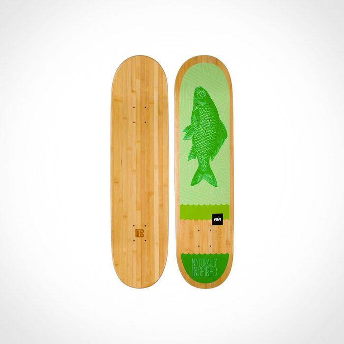 Green Fish Graphic Bamboo Skateboard