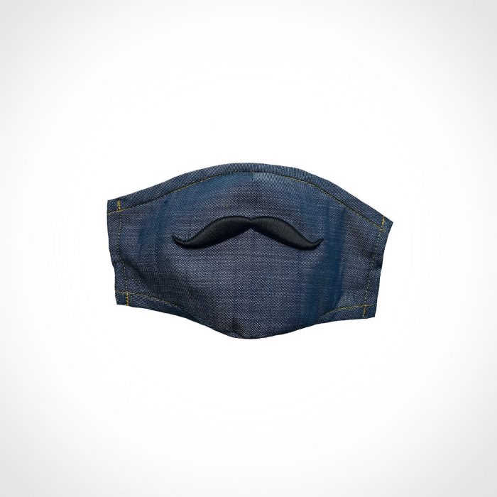 Billie Blooms Denim Mustache Mask